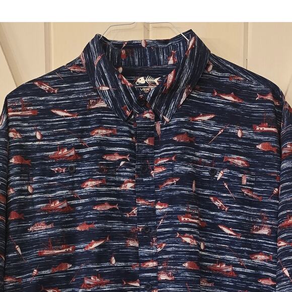 Silver Bait Performance Fishing Button Up Short Men’s 2XL. - Picture 1 of 5